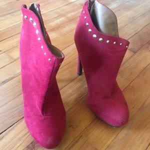 Red Suede Boot Heels